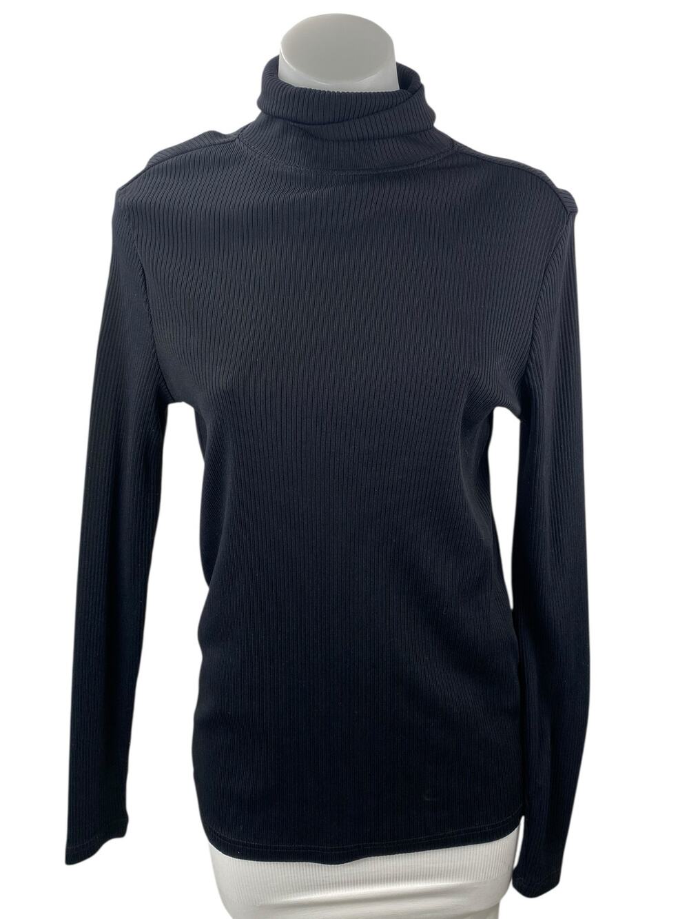 Le31 Par Simons Women's Black Ribbed Knit Long Sleeve Turtleneck Sweater Top XS